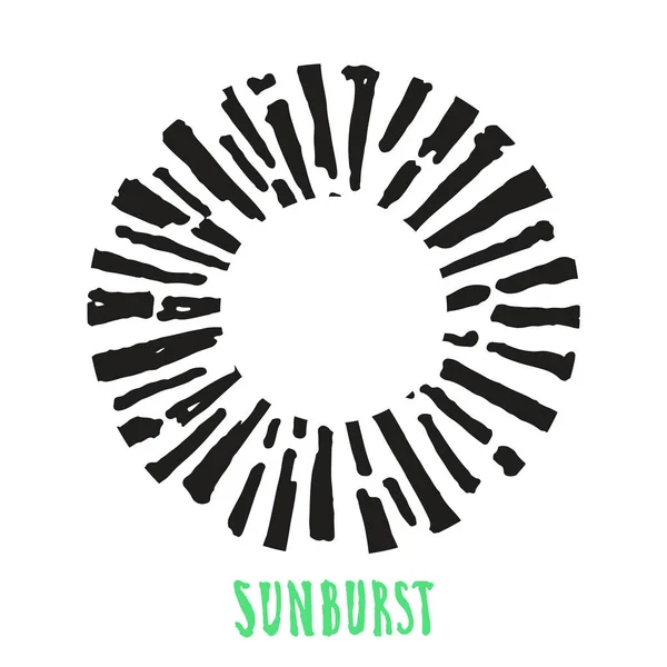 Hand drawn retro sunburst. Bursting rays design elements for logo, tag, stamp, t shirt, banner, emblem. Vector illustration — Stock Vector