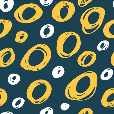 Noktalı arka plan. Karalamalı basit desen. El çizimi gelişigüzel puantiye dokusu.