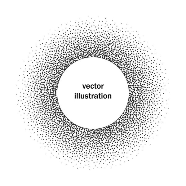 Половинчатый векторный круг рамы точек логотипа эмблемы, элемент дизайна для медицины, лечения, косметики. Круглый фон. Векторная иллюстрация