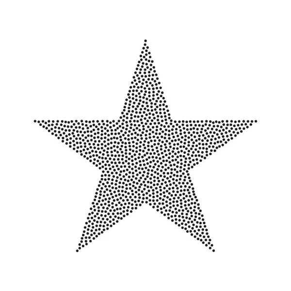 Noktalı desenli yıldız şekli. Beyaz arkaplanda siyah yıldız simgesi. Vektör tasarımı