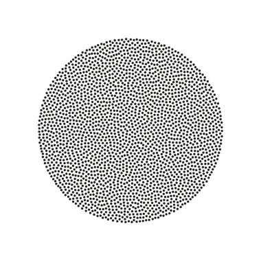 Noktalı desenli yıldız şekli. Beyaz arkaplanda siyah yıldız simgesi. Vektör tasarımı