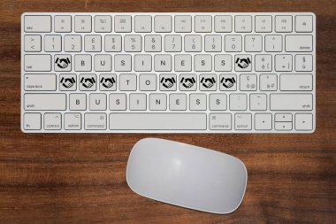 İnternet İş Dünyası kavramını ifade eden hayali klavye 