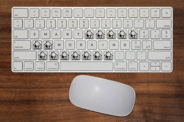 Akıllı Çalışma kavramını ifade eden hayali klavye