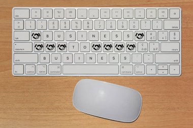 İnternet İş Dünyası kavramını ifade eden hayali klavye 