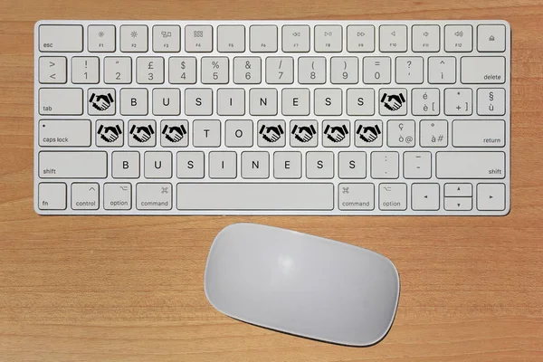 Fantasievolle Tastatur Die Das Konzept Von Internet Business Business Ausdrückt — Stockfoto