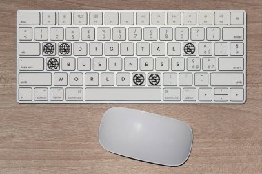 Dijital İş Dünyası kavramını ifade eden hayali klavye