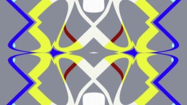 Aniden şekil değiştiren simetrik dijital çizim. Soyut canlandırma ekran koruyucusu.