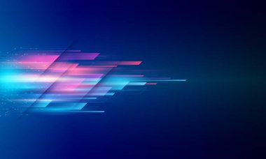 Modern abstract high speed movement. Colourful dynamic motion on blue background. Movement sport pattern for banner or poster design background concept.