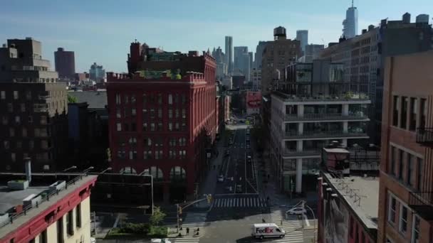 Houston Street Nyc Aerial Pandemic — Stockvideo