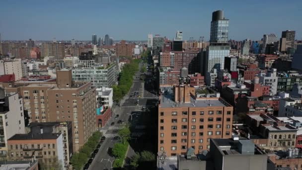 Houston Street Nyc Luchtfoto Pandemie — Stockvideo