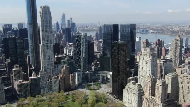 Aerial Columbus Circle New York Durante Coronavirus — Video Stock