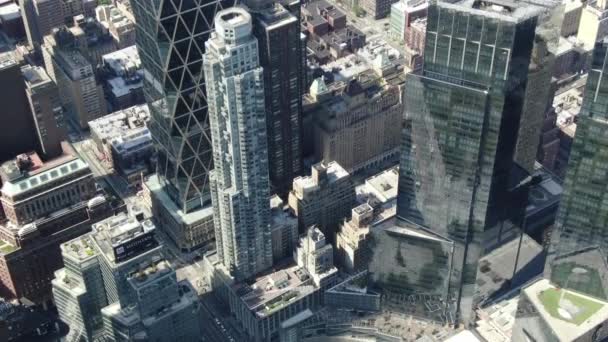 Aerial Columbus Circle New York City Selama Coronavirus — Stok Video