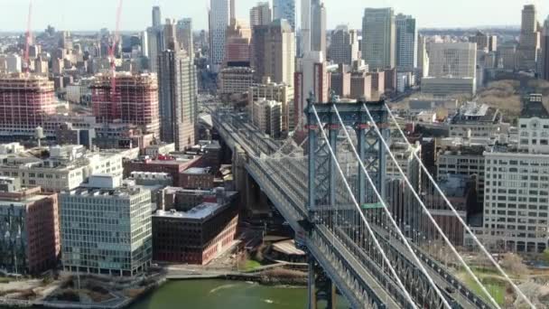 Manhattan Bridge Tijdens Coronavirus Uitbraak Maart 2020 — Stockvideo