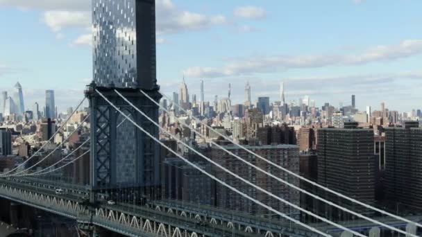 Manhattan Bridge Tijdens Coronavirus Uitbraak Maart 2020 — Stockvideo