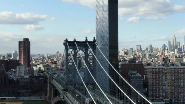 Манхэттенский Мост Время Вспышки Коронавируса Март 2020 Года — стоковое видео