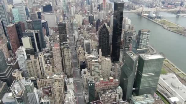 Nyc Downtown Luchtfoto Zicht — Stockvideo