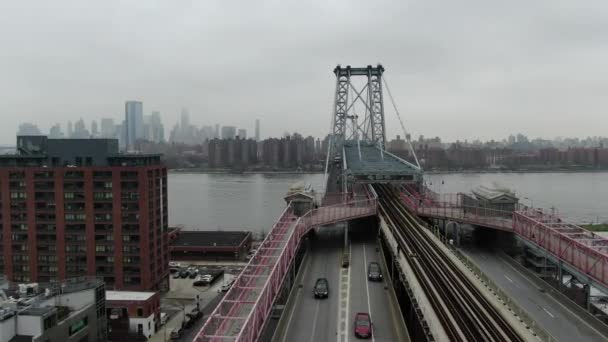 Williamsburg Bridge Brooklyn Tijdens Coronavirus Uitbraak Maart 2020 — Stockvideo