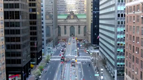 Park Avenue Midtown Penguncian Pandemi Udara — Stok Video
