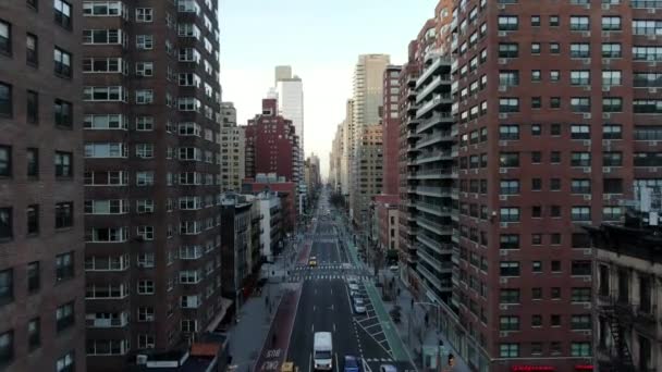 Park Avenue Midtown Bloqueio Pandemia Aérea — Vídeo de Stock