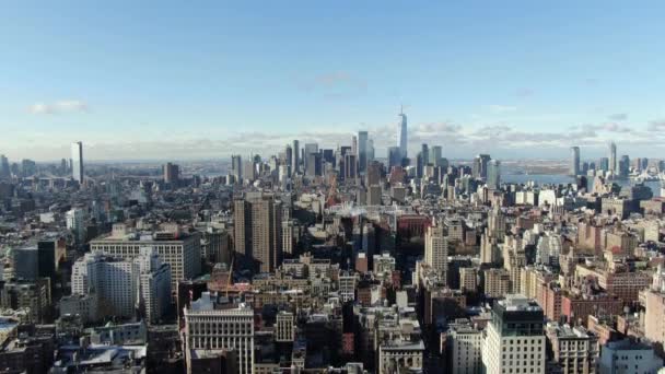 Aérea Lower Manhattan Nueva York Durante Brote Marzo 2020 — Vídeo de stock