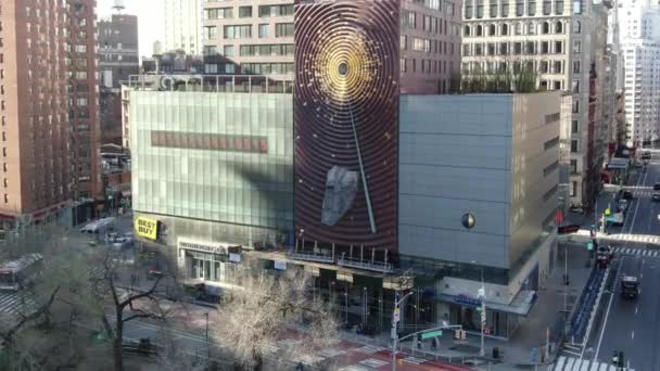Luchtfoto Van Metronome New York City Tijdens Uitbraak Van Het — Stockvideo