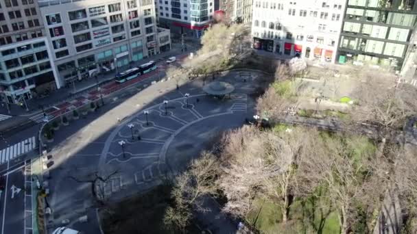 Aerial Union Square New York City Coronavirus Outbreak March 2020 — Vídeo de Stock