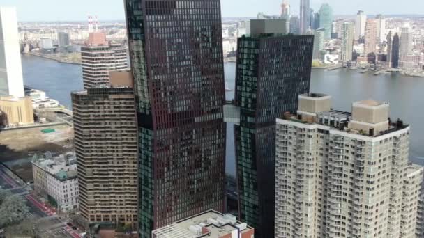 Park Avenue Midtown Aerial Pandemic Lockdown — Stockvideo