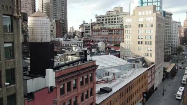 Nyc Downtown Pandemi Antenn 2021 — Stockvideo