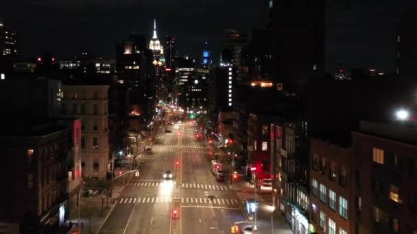 Lower East Side Bowery Aerial — Stockvideo