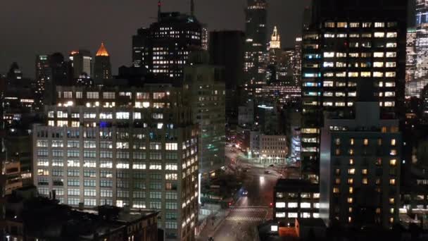 Nyc West Village Night Aerial — Stockvideo