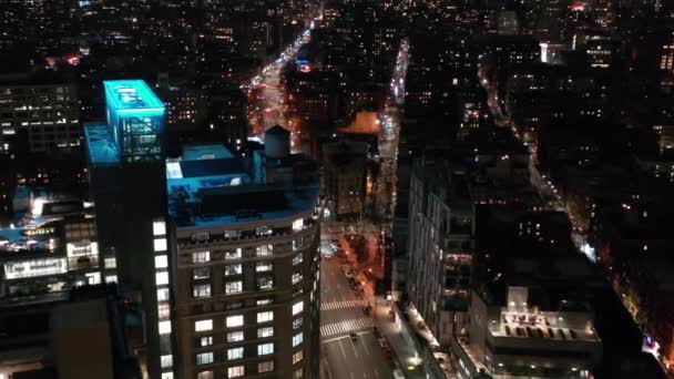 Nyc West Village Night Aerial — Stock video