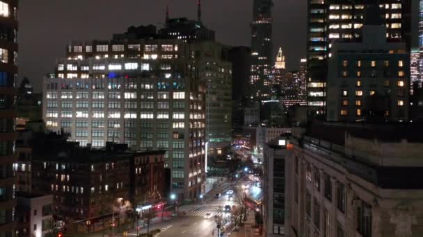 Nyc West Village Night Aerial — Stock Video
