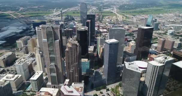 Aérien Skyline Centre Ville Dallas Texas — Video