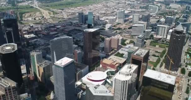 Aerial Skyline Downtown Dallas Texas — стокове відео