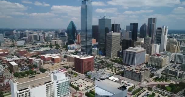 Aerial Skyline Στο Κέντρο Του Ντάλας Τέξας — Αρχείο Βίντεο
