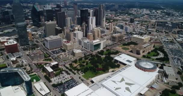 Antenne Der Skyline Downtown Dallas Texas — Stockvideo
