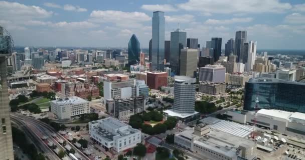 Aerial Skyline Downtown Dallas Texas — Wideo stockowe