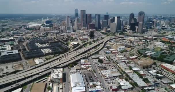Aérea Skyline Centro Dallas Texas — Vídeo de stock