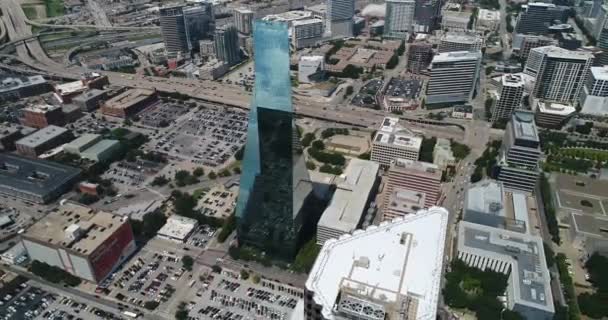 Aerial Skyline Downtown Dallas Texas — Stockvideo