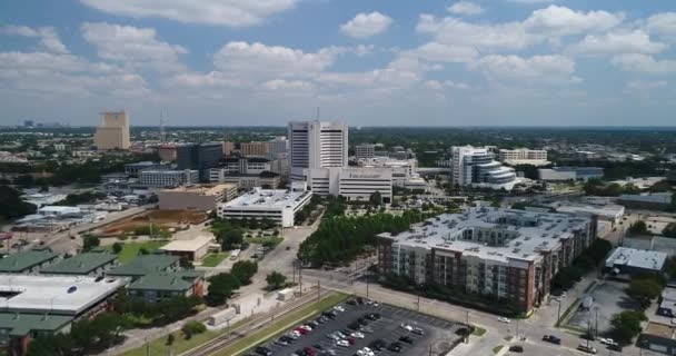 Flygfoto Från Skyline Centrala Dallas Texas — Stockvideo