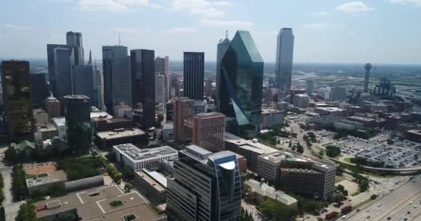 Aerial Skyline Downtown Dallas Texas — 图库视频影像