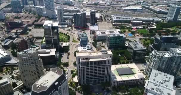 Aerial Skyline Downtown Dallas Texas — Stockvideo