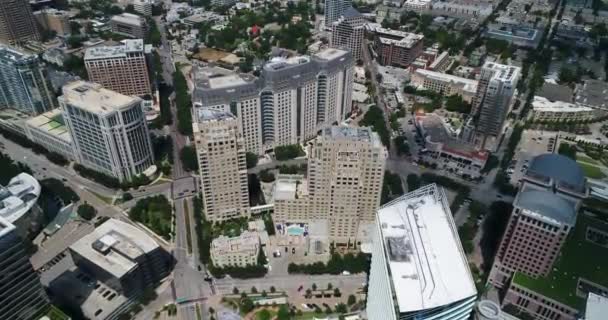 Aerial Skyline Downtown Dallas Texas — Stock Video