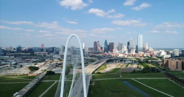 Aérea Del Puente Margaret Hunt Hill Dallas Texas — Vídeo de stock