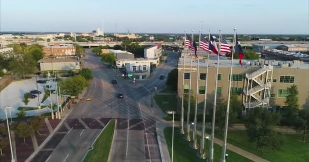 Aerial Roundabout Highway Dallas Texas — Video
