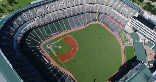 Aerial Globe Life Park Rangers Baseball Arlington Texas — Video