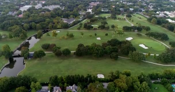 Aerial Golf Course Highland Park Dallas Texas — Video Stock