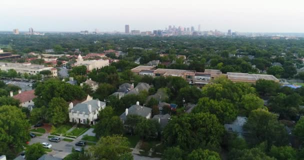 Luchtfoto Van Highland Park Dallas Texas — Stockvideo