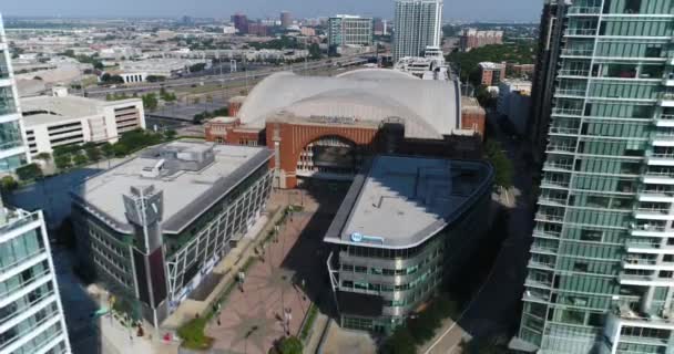 Flygfoto Från American Airlines Center Dallas Texas — Stockvideo