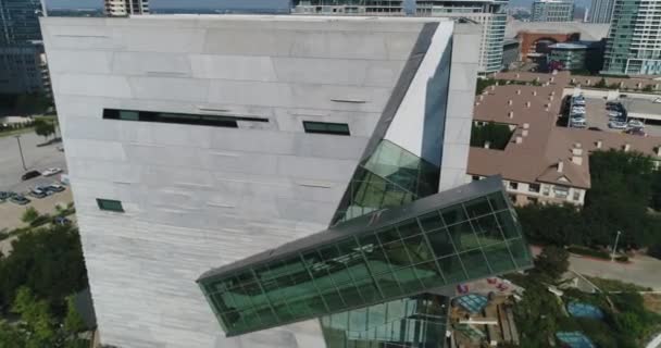 Aerial Perot Museum Downtown Dallas Texas — Video Stock